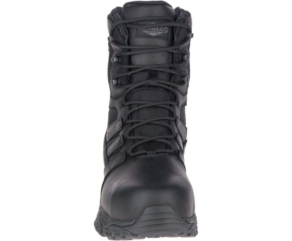 Kozaki Merrell Męskie Czarne - Moab 2 8\" Tactical Response Waterproof Comp Toe - 574128-ABS